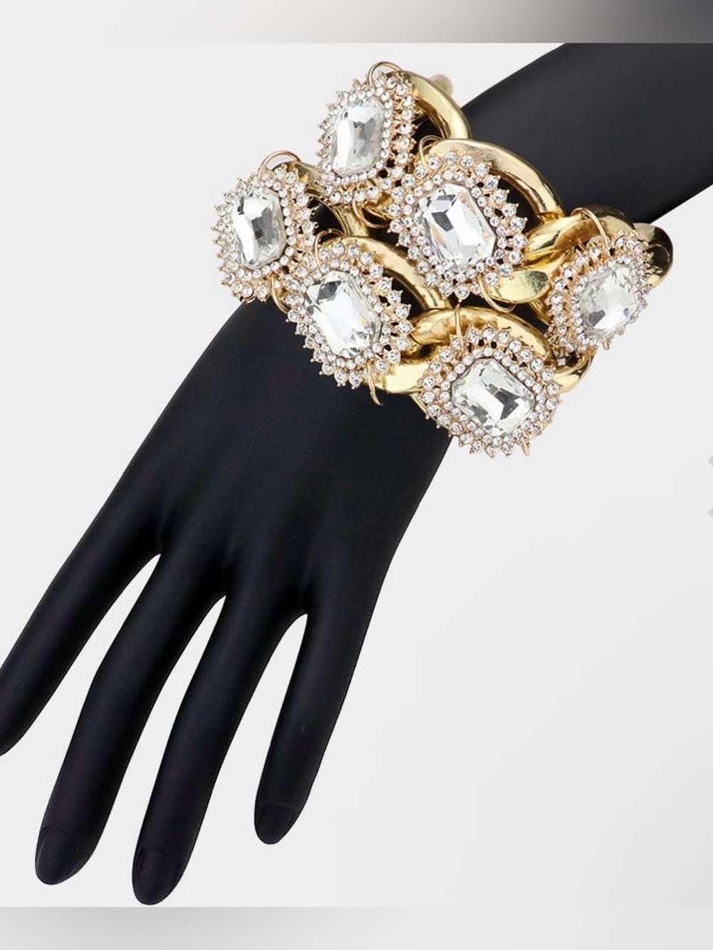 Gold Crystal Statement Bracelet